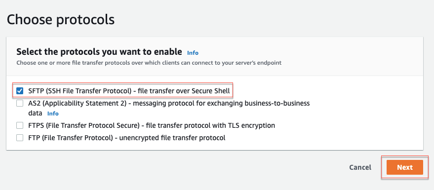 AWS transfer