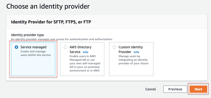 AWS transfer