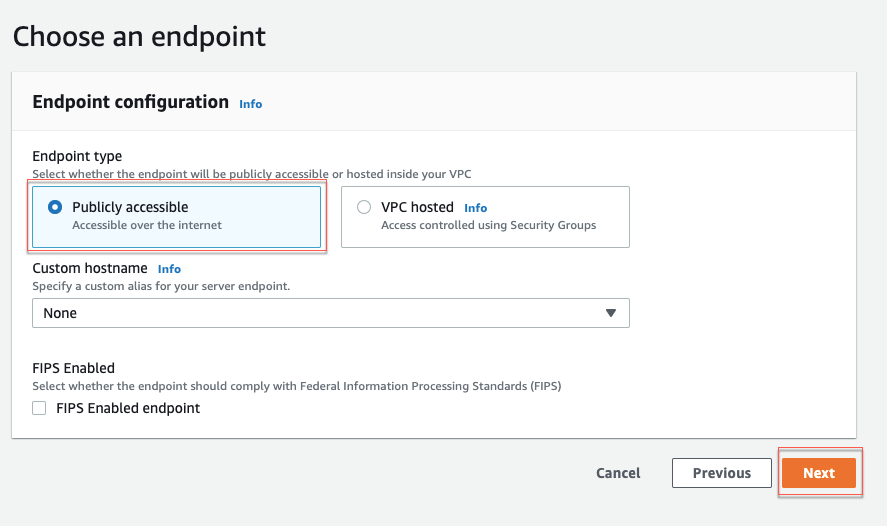 AWS an endpoint