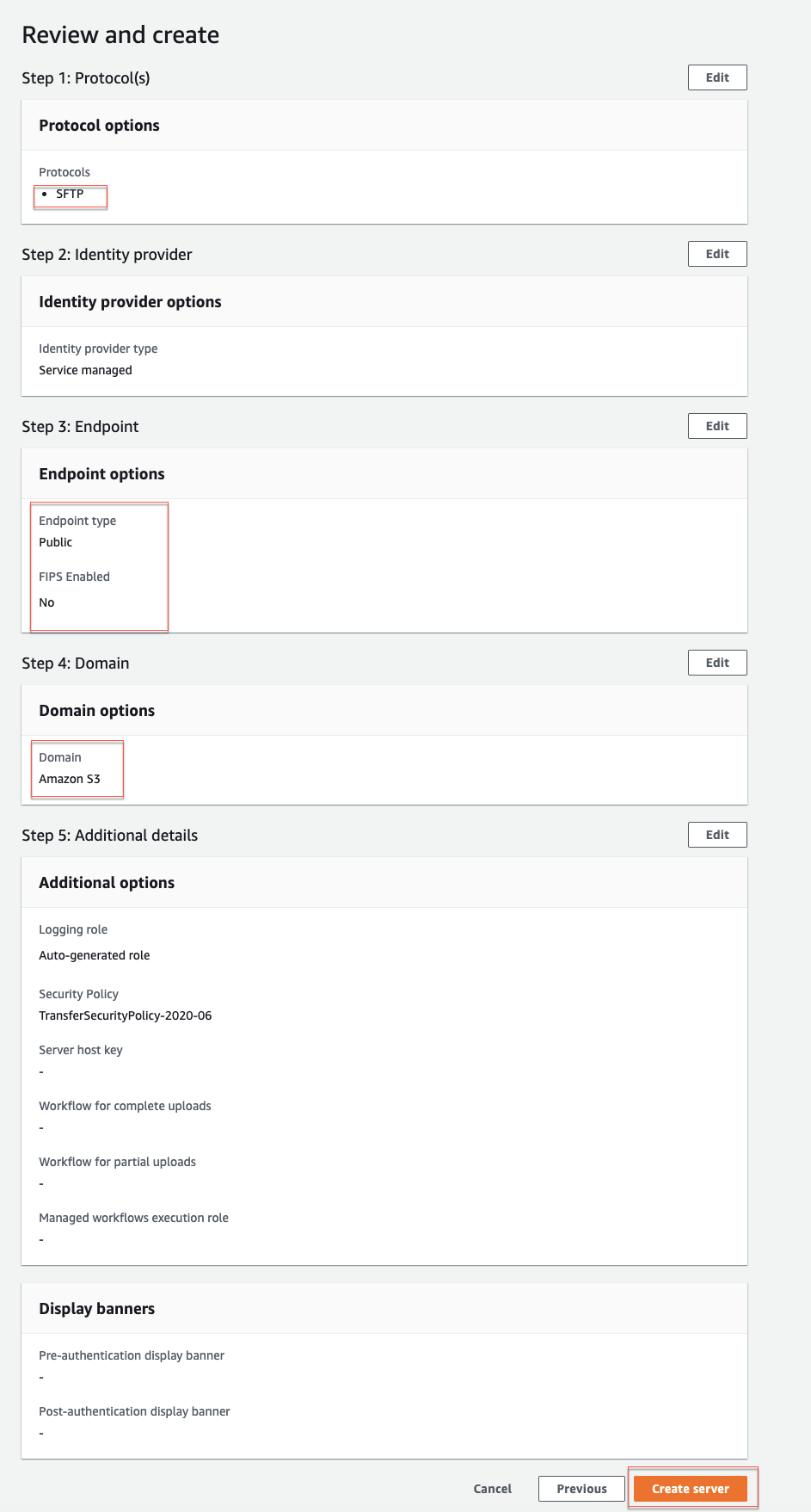 Review create sftp server