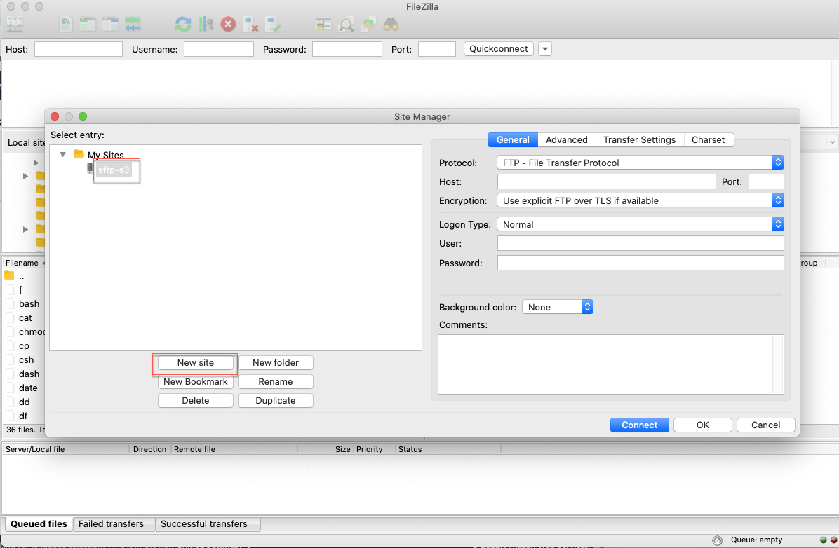 filezilla SFTP