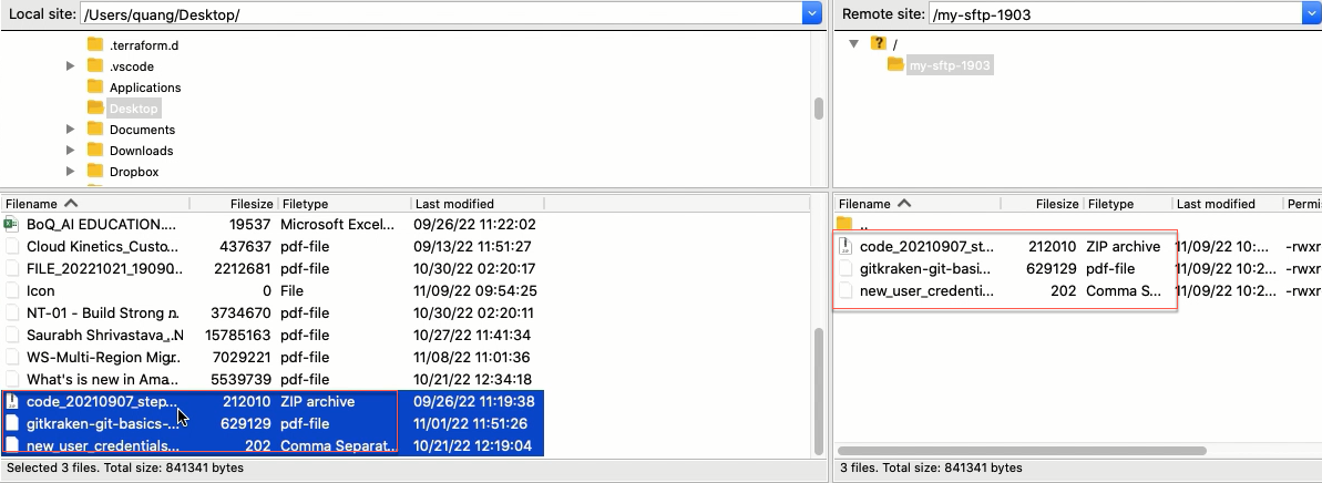 filezilla SFTP