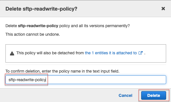 delete IAM role policy